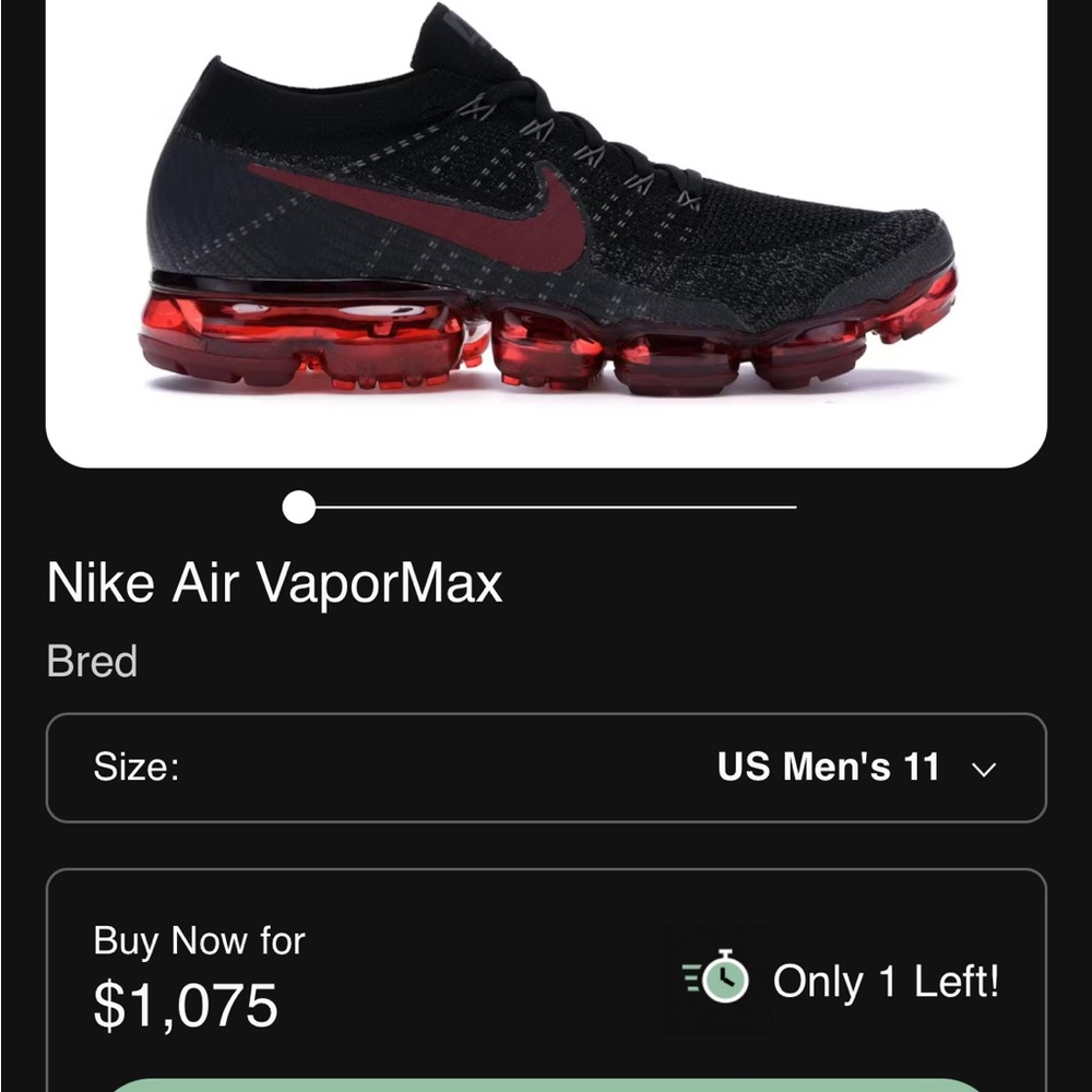 Nike Air VaporMax Men's Sneakers - Black and Red
